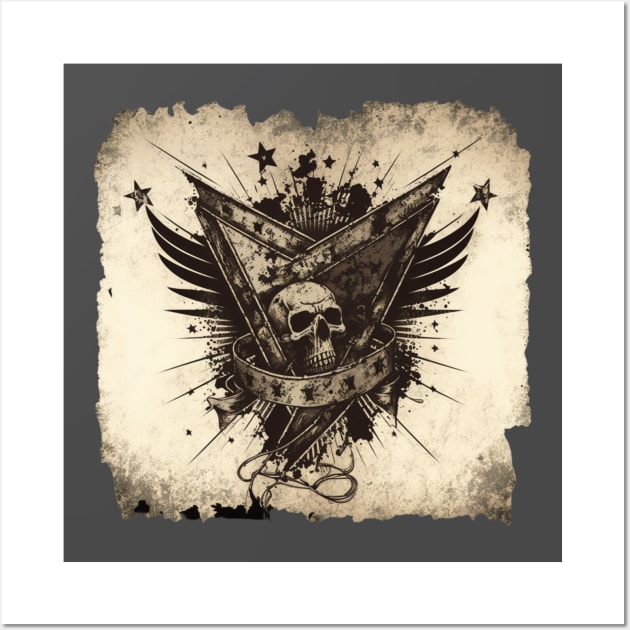 Vintage Skull Nation Classic Art Design Wall Art by JMG Digital